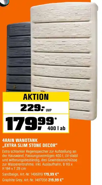 OBI 4rain wandtank „extra slim stone decor“ Angebot