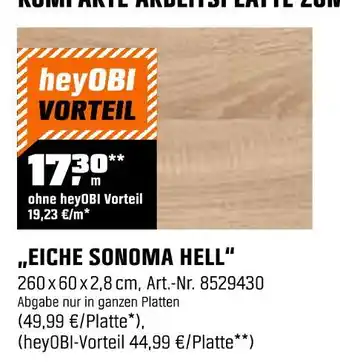 OBI Kompakte arbeitsplatte Angebot
