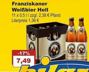 Bilgro Franziskaner Weißbier Hell Angebot