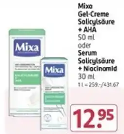 Rossmann Mixa Gel-Creme Salicylsäure + AHA oder Serum Salicylsäure + Niacinamid Angebot