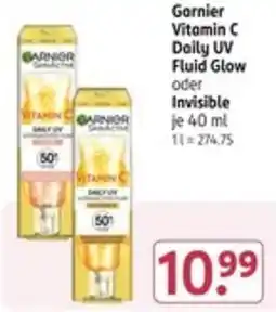 Rossmann Garnier Vitamin C Daily UV Fluid Glow oder Invisible Angebot