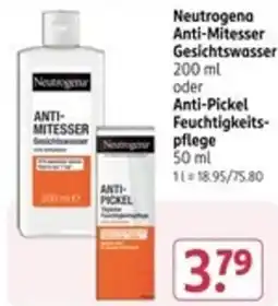 Rossmann Neutrogena Anti-Mitesser Gesichtswasser oder Anti-Pickel Feuchtigkeitspflege Angebot