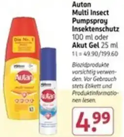 Rossmann Auton Multi Insect Pumpspray Insektenschutz oder Akut Gel Angebot
