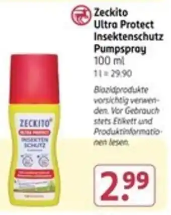 Rossmann Zeckito Ultra Protect Insektenschutz Pumpspray Angebot