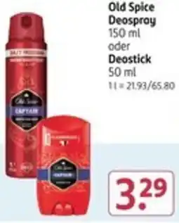 Rossmann Old Spice Deospray oder Deostick Angebot