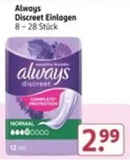 Rossmann Always Discreet Einlagen Angebot