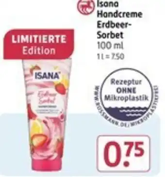 Rossmann Isana Handcreme Erdbeer- Sorbet Angebot