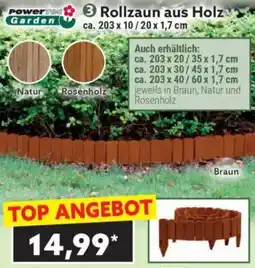 Norma Powertec Garden Rollzaun aus Holz Angebot