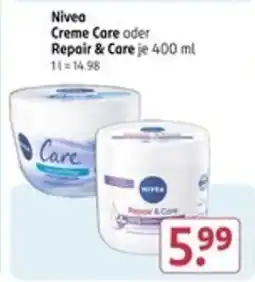 Rossmann Nivea Creme Care oder Repair & Care Angebot
