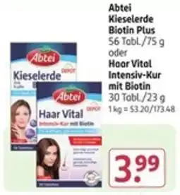 Rossmann Abtei Kieselerde Biotin Plus o. Haar Vital Intensiv-Kur mit Biotin Angebot