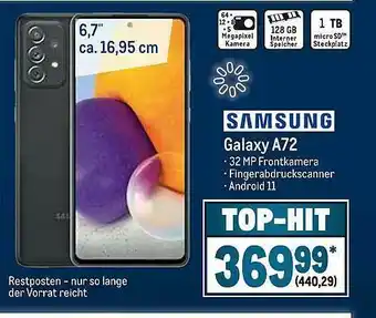 METRO Samsung Galaxy A72 Angebot