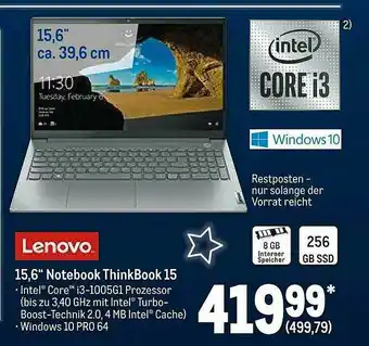 METRO Lenovo 15.6'' Notebook Thinkbook 15 Angebot