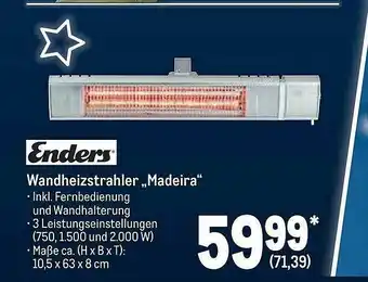 METRO Enders Wandheizstrahler „madeira” Angebot