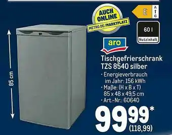 METRO Aro Tischgefrierschrank TZS 8540 Silber Angebot