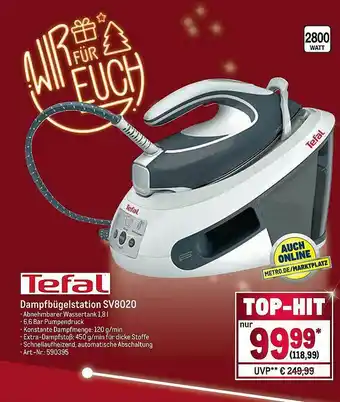 METRO Tefal Dampfbügelstation SV8020 Angebot