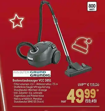 METRO Grund Grundig Bodenstaubsauger Vcc 3851 Angebot