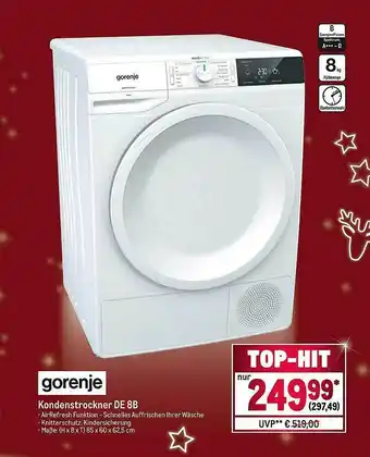 METRO Gorenje Kondenstrockner DE 8B Angebot