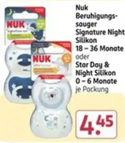Rossmann NUK Beruhigungssauger Signature Night oder Star Day & Night Silikon Angebot