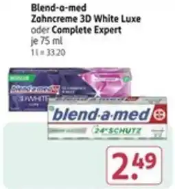 Rossmann Blend-a-med Zahncreme 3D White Luxe oder Complete Expert Angebot