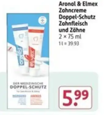 Rossmann Aronal & Elmex Zahncreme Doppel-Schutz Zahnfleisch und Zähne Angebot