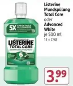 Rossmann Listerine Mundspülung Total Care oder Advanced White Angebot