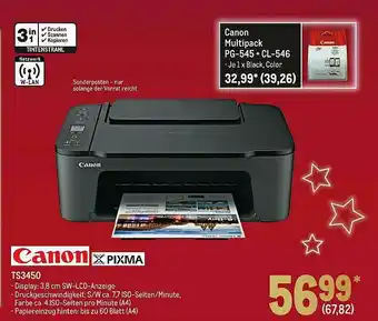 METRO Canon Pixma Ts3450 Angebot