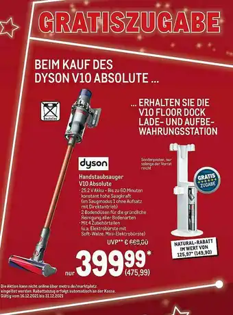 METRO Dyson Handstaubsauger V10 Absolute Angebot