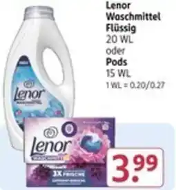 Rossmann Lenor Waschmittel Flüssig oder Pods Angebot