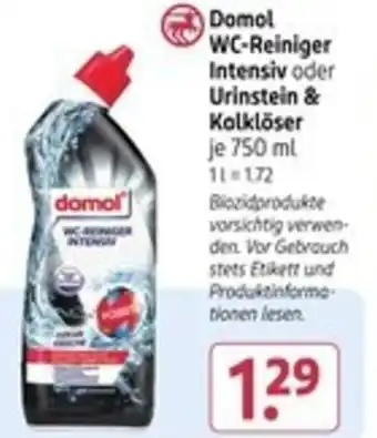Rossmann Domol WC-Reiniger Intensiv oder Urinstein & Kolklöser Angebot