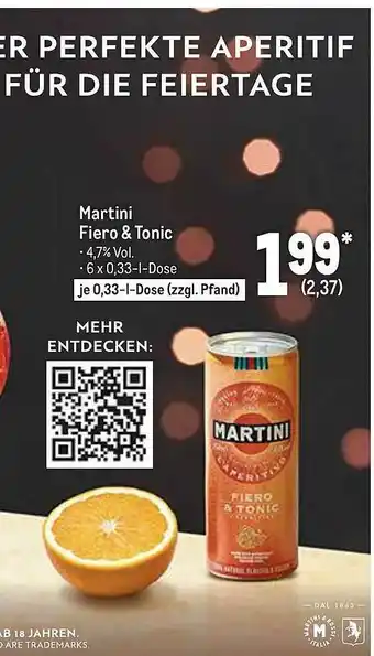 METRO Martini Fiero & Tonic Angebot