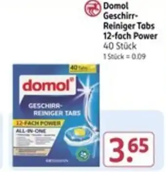 Rossmann Domol Geschirr- Reiniger Tabs 12-fach Power Angebot