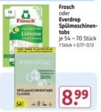 Rossmann Frosch oder Everdrop Spülmaschinentabs Angebot