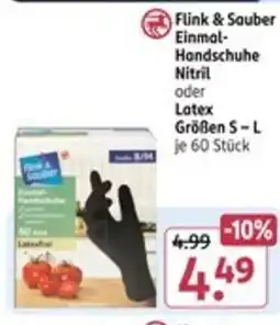 Rossmann Flink & Sauber Einmal- Handschuhe Nitril oder Latex Angebot