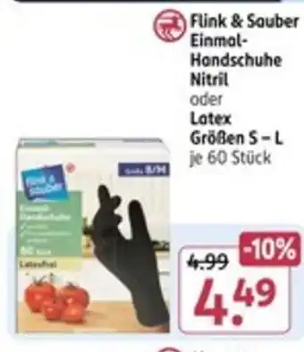 Rossmann Flink & Sauber Einmal- Handschuhe Nitril oder Latex Angebot