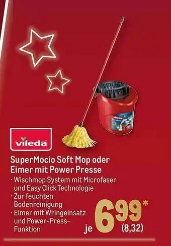 METRO Vileda Supermocio Soft Mop Oder Eimer Mit Power Presse Angebot