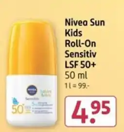 Rossmann Nivea Sun Kids Roll-On Sensitiv LSF 50+ Angebot