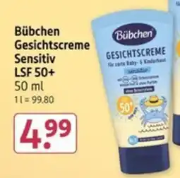 Rossmann Bübchen Gesichtscreme Sensitiv LSF 50+ Angebot
