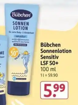 Rossmann Bübchen Sonnenlotion Sensitiv LSF 50+ Angebot