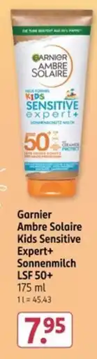 Rossmann Garnier Ambre Solaire Kids Sensitive Expert+ Sonnenmilch LSF 50+ Angebot