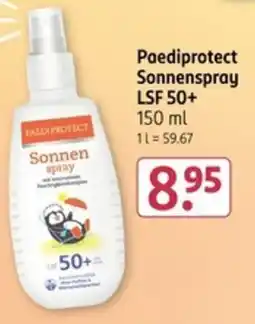 Rossmann Paediprotect Sonnenspray LSF 50+ Angebot