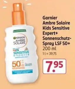 Rossmann Garnier Ambre Solaire Kids Sensitive Expert+ Sonnenschutz- Spray LSF 50+ Angebot