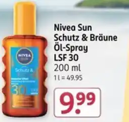 Rossmann Nivea Sun Schutz & Bräune Öl-Spray LSF 30 Angebot