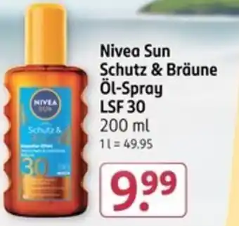 Rossmann Nivea Sun Schutz & Bräune Öl-Spray LSF 30 Angebot