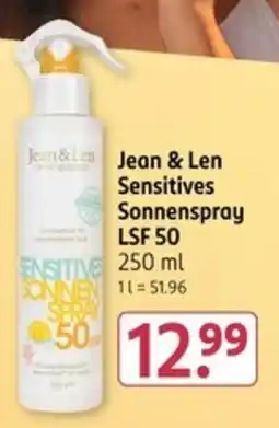 Rossmann Jean & Len Sensitives Sonnenspray LSF 50 Angebot