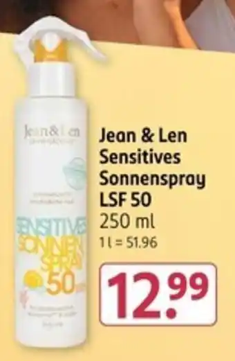 Rossmann Jean & Len Sensitives Sonnenspray LSF 50 Angebot