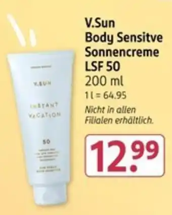 Rossmann V.Sun Body Sensitve Sonnencreme LSF 50 Angebot