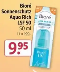 Rossmann Bioré Sonnenschutz Aqua Rich LSF 50 Angebot