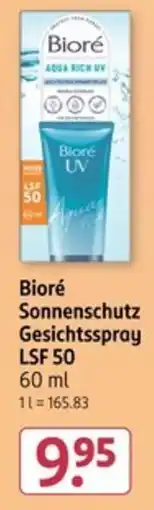 Rossmann Bioré Sonnenschutz Gesichtsspray LSF 50 Angebot