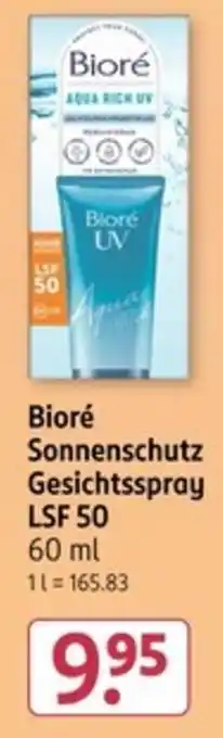 Rossmann Bioré Sonnenschutz Gesichtsspray LSF 50 Angebot