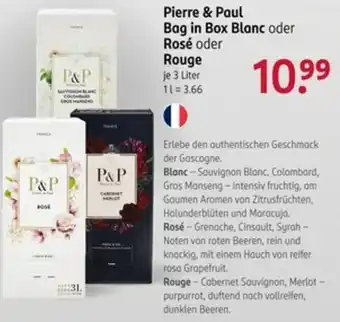 Rossmann Pierre & Paul Bag in Box Blanc oder Rosé oder Rouge Angebot